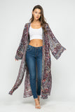 RAJ SIERRA THICK STITCH EMBROIDERED DUSTER AUBERGINE PLUS SIZE