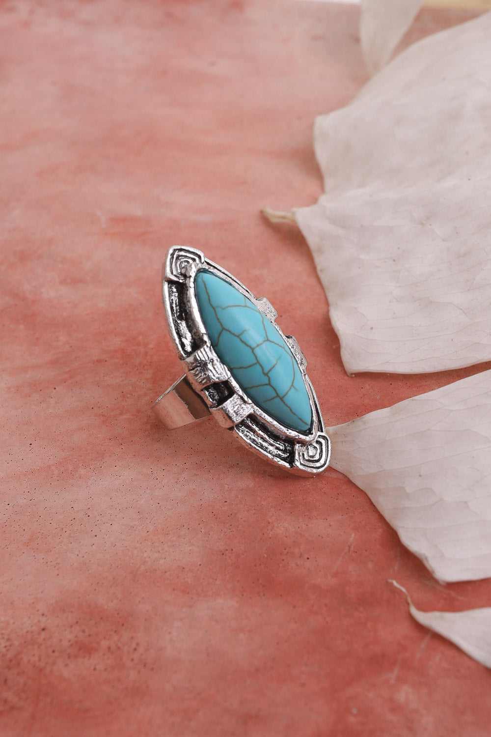 Turquoise Marquise Cut Silver Ring Raj Imports